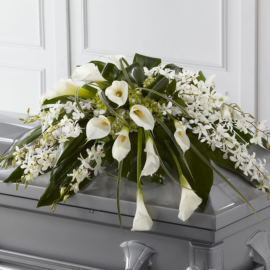 Angel Wings Casket Spray – David Flowers Gifts And Interiors, Oklahoma City OK
