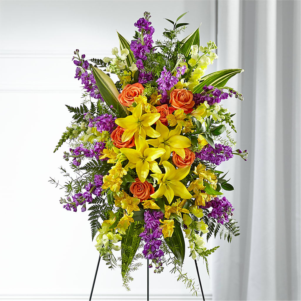 Thoughtful Prayers Standing Spray – David Flowers Gifts And Interiors, Oklahoma City OK