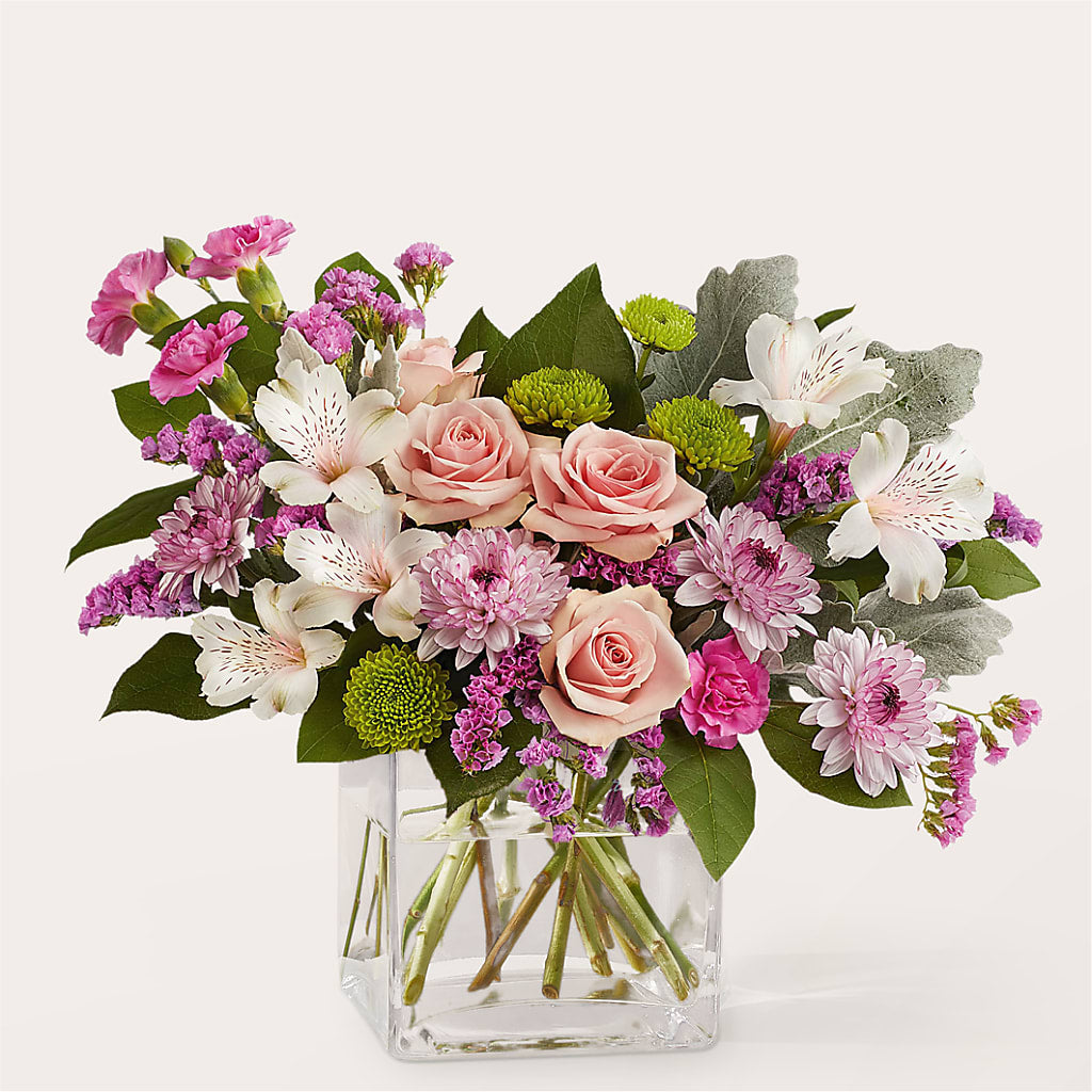 Bouquet en daim rose