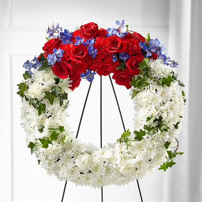 Patriotic Passion Wreath –  David Flowers Gifts And Interiors, Oklahoma City OK