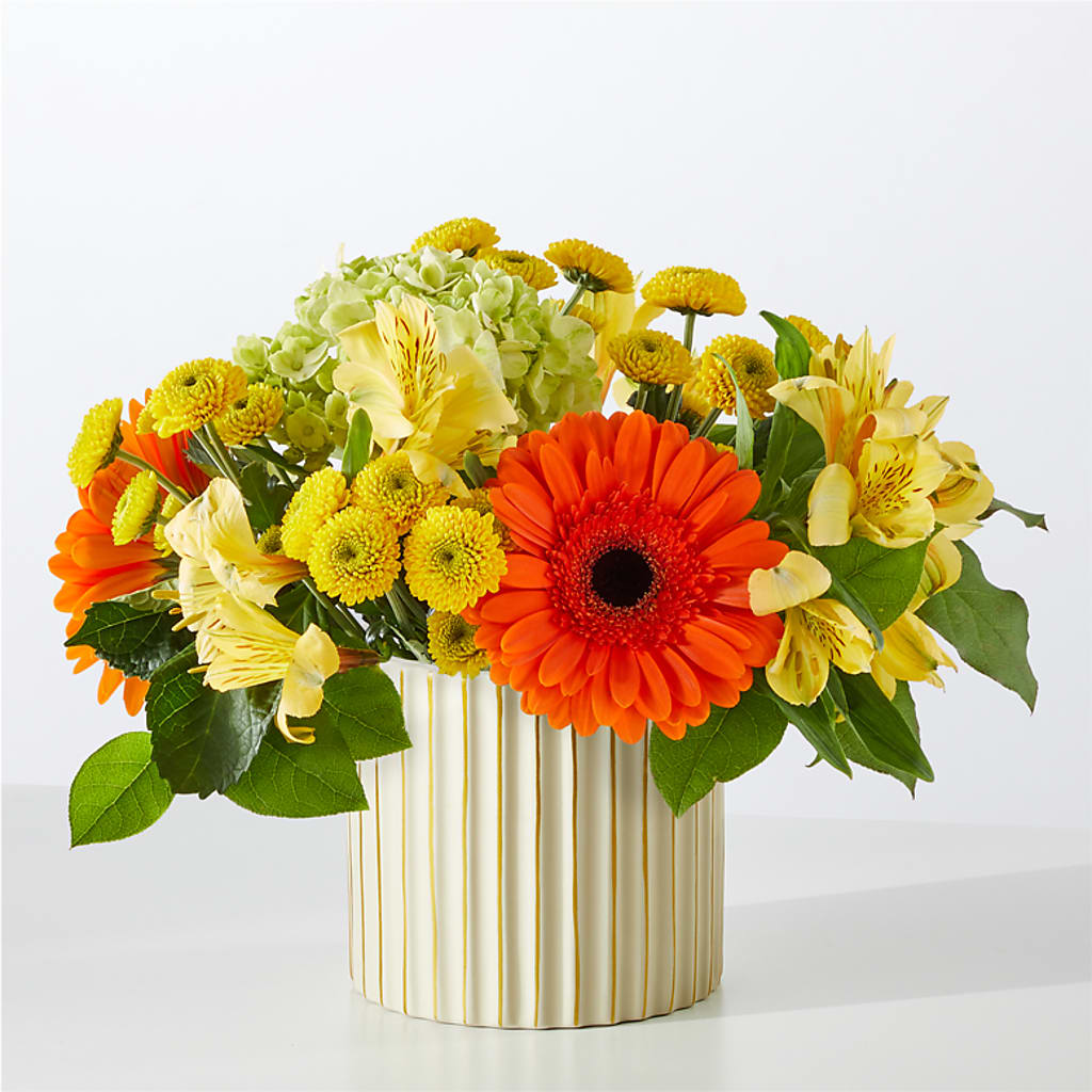 Autumn Sunshine Bouquet with Ivory Vase –  David Flowers Gifts And Interiors, Oklahoma City OK